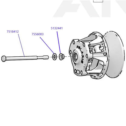 RPM XP1000 / XP900 Titanium Primary Clutch Bolt Kit : M14x1.5X215mm 7518412