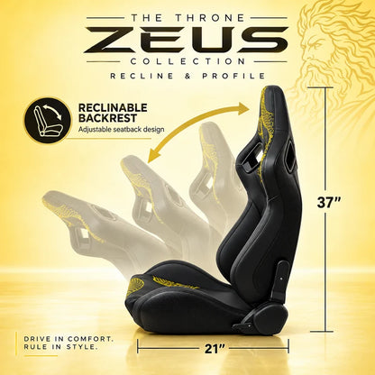 BULL BOOST Ryujin Collection Gold Dragon Reclinable Racing Seats – Pair