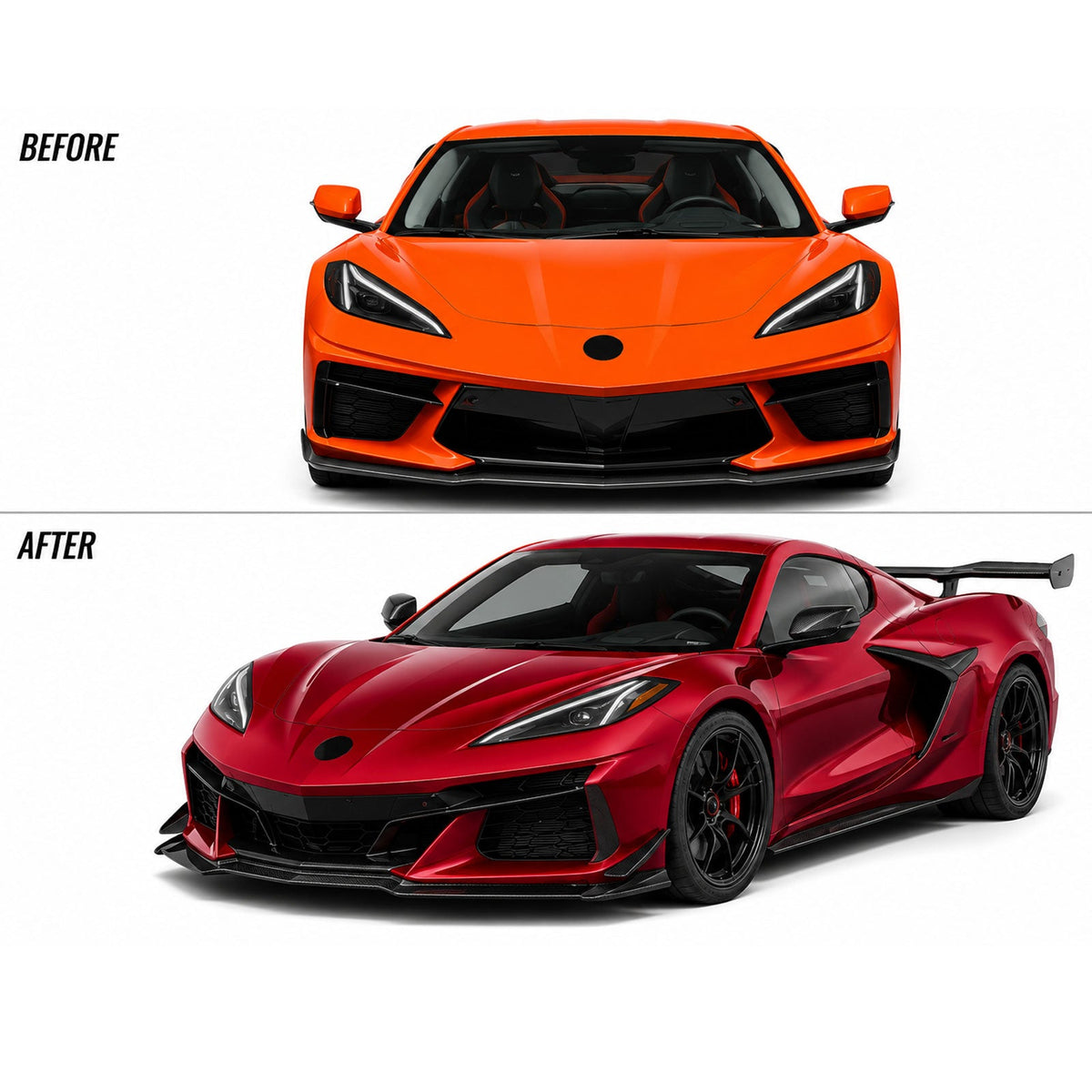 F1 Z06 Carbon Fiber Conversion Kit for Chevrolet Corvette C8 1LT 2LT 3LT