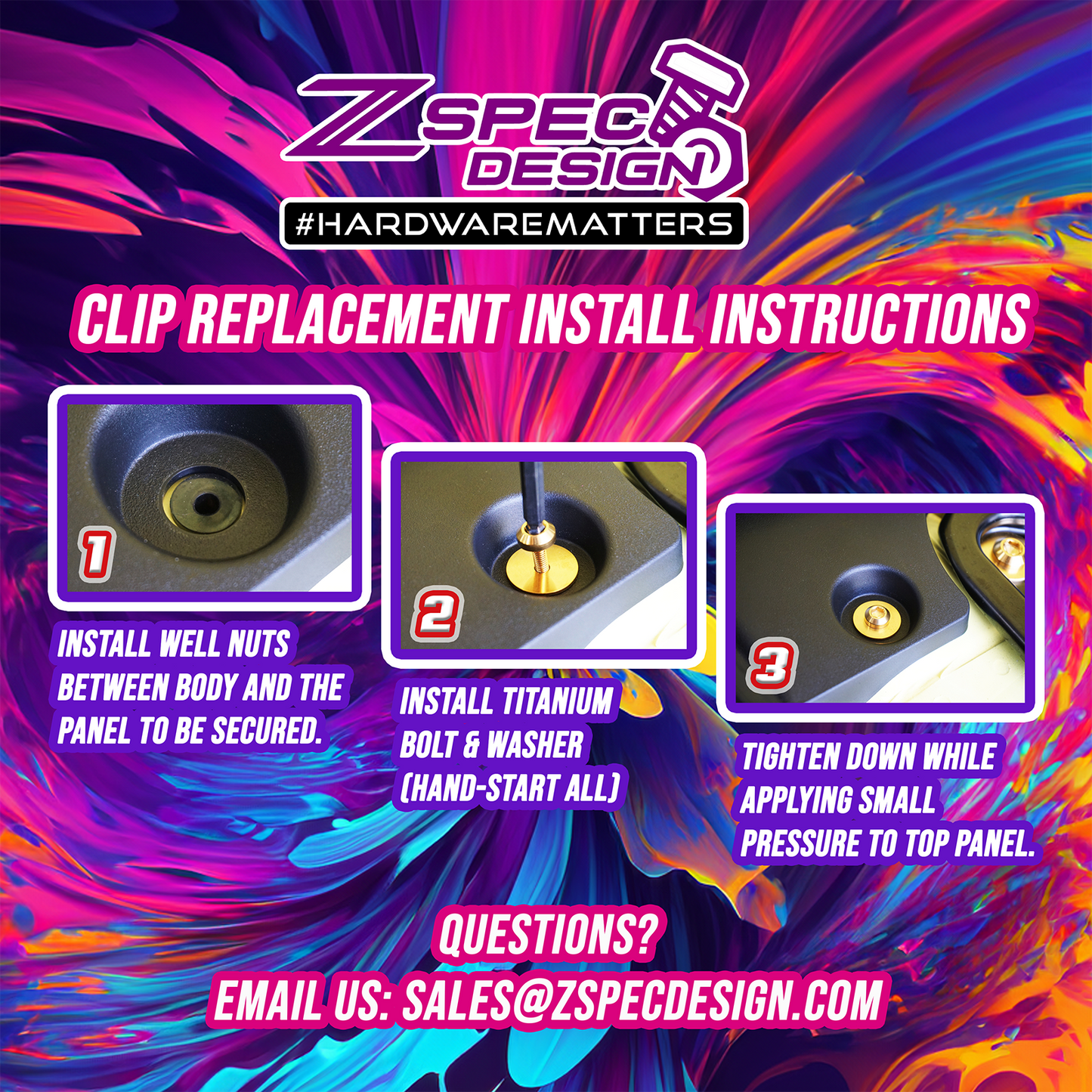 ZSPEC Plastic-Clips Replacement Fastener Kit for '06-16 Chevy Impala, Grade-5 Titanium