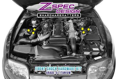 ZSPEC Front Shocks Fastener Kit for '93-02 Toyota Supra MKIV, Titanium