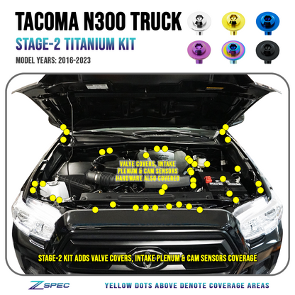 ZSPEC Stage-2 Dress Up Bolts® Fastener Kit for '16-23 Toyota Tacoma N300, Titanium