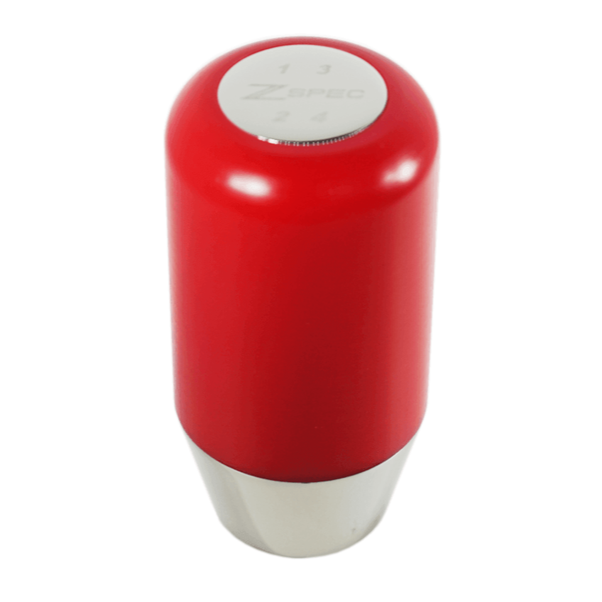 ZSPEC Shift Knob, M12-1.25, Delrin & Stainless, 4-Speed Shift Pattern Coin