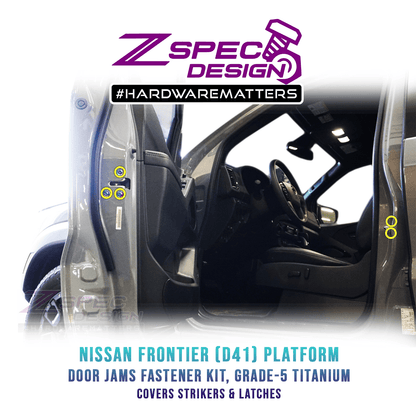 ZSPEC Dress Up Bolts® Fastener Kit, Door Jams Area for Nissan Frontier D41, Titanium