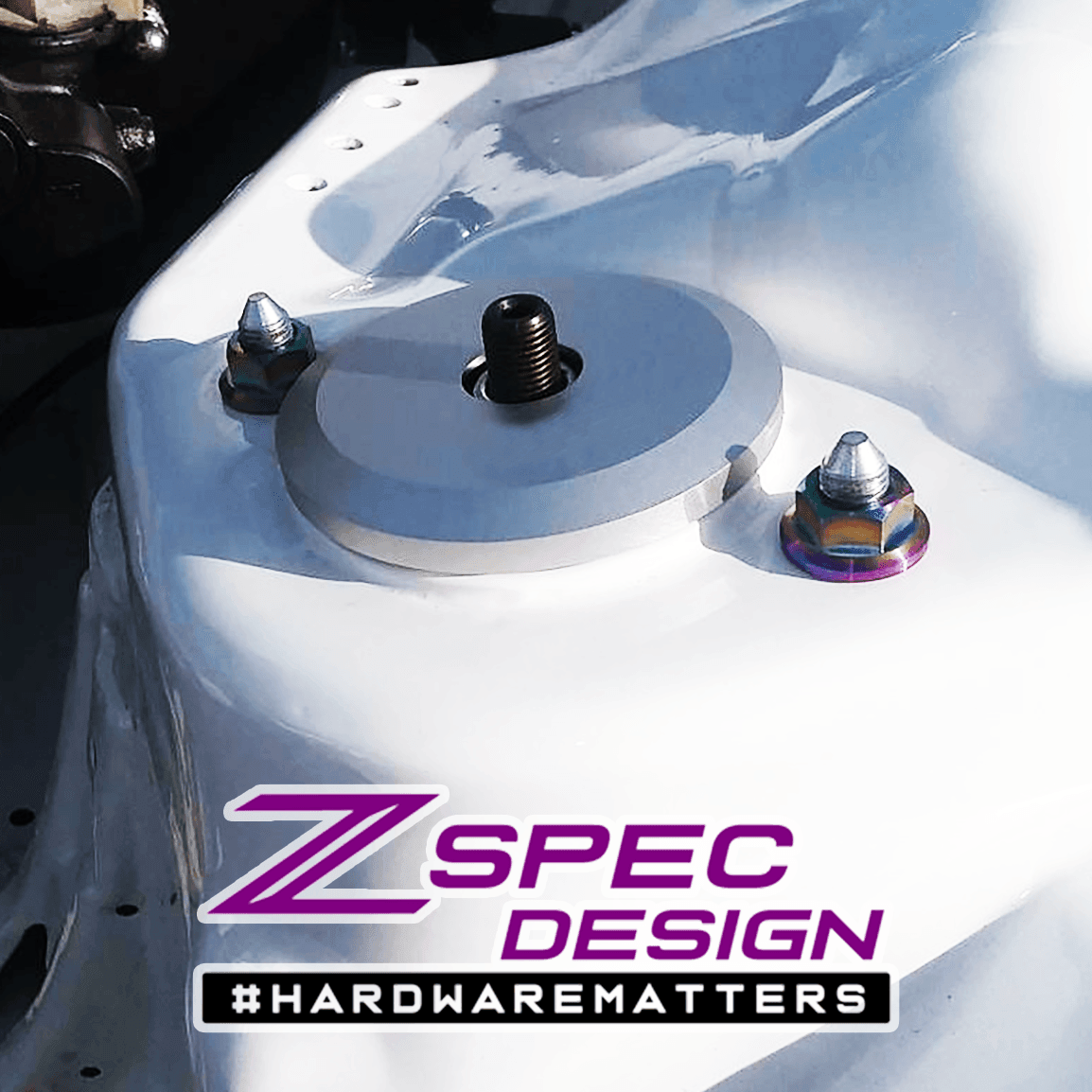 ZSPEC Shock Tower Flare Nuts for '90-96 Nissan Z32 300zx, Grade-5 Titanium