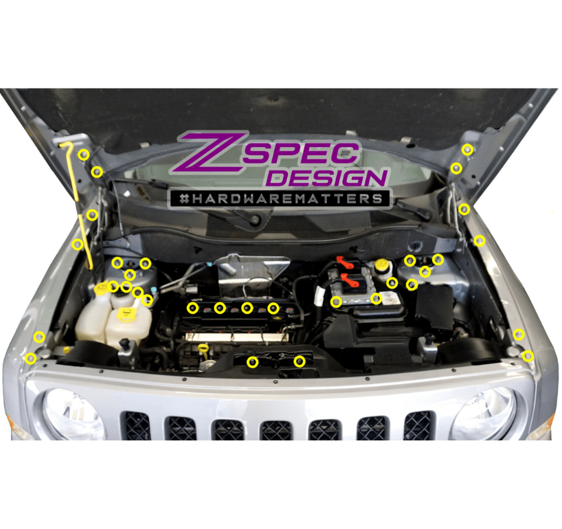 ZSPEC Stage-2 Dress Up Bolts® Fastener Kit for Jeep Patriot & Compass, Stainless & Billet